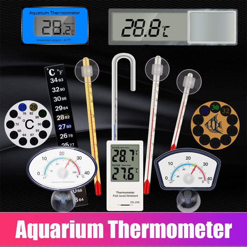 Aquarium Thermometer - เครื่องวัดอุณหภูมิตู้ปลาตู้ปลาเครื่องวัดอุณหภูมิแก้วใต้น้ําอุปกรณ์เสริมสําหรับวัดอุณหภูมิน้ําถ้วยดูดกันน้ํา