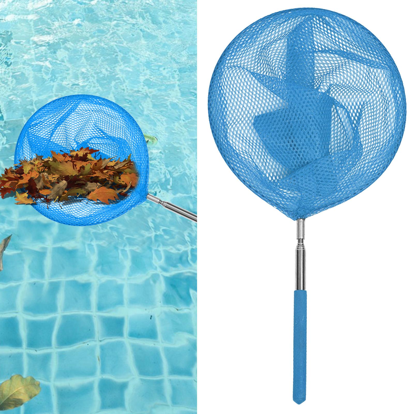 Aquarium Fish Fishing - ตาข่ายทำความสะอาดสระว่ายน้ำแบบยืดหดได้ ทำจากสแตนเลส, ตาข่ายจับปลาสำหรับเด็ก, ตาข่ายดักปลาสำหรับเด็ก, ตาข่ายทำความสะอาดใบไม้ในสวนและสระว่ายน้ำ