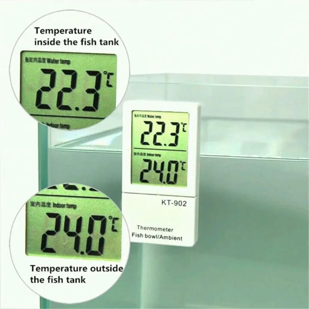 Aquarium Thermometer - จอแสดงผลดิจิตอล LCD เครื่องวัดอุณหภูมิในตู้ปลาขนาดเล็กแบบลอยน้ำกันน้ำเครื่องวัดอุณหภูมิน้ำแนวตั้ง