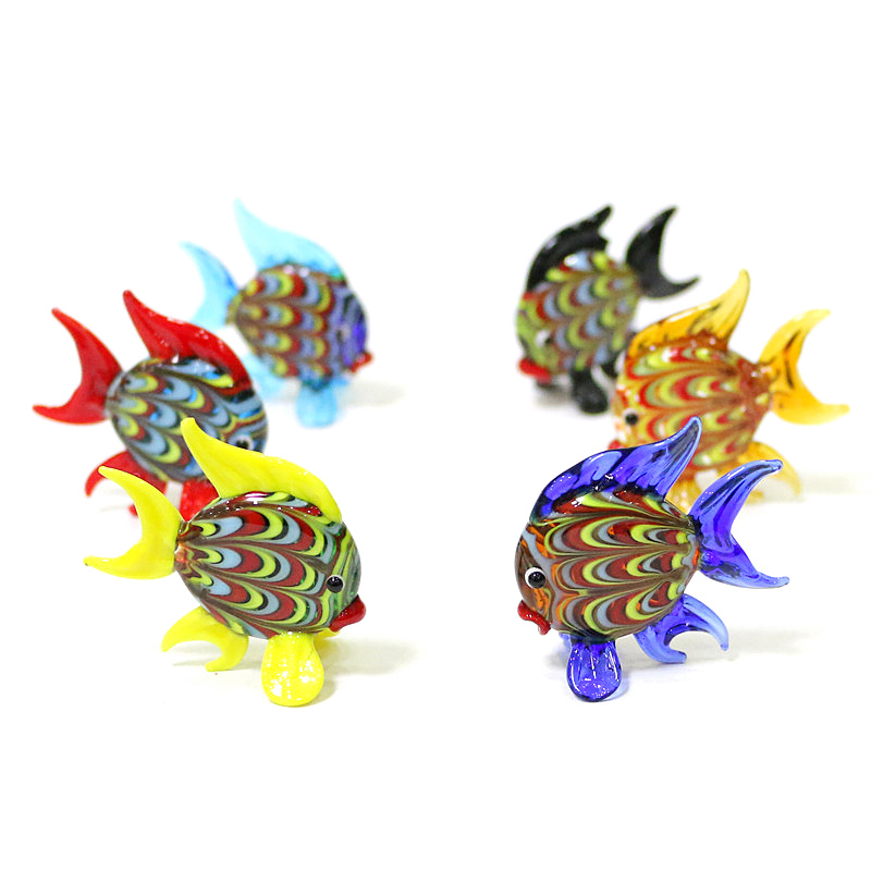 Aquarium Fish Items - สีสัน Tropical Fish MINI Figurines น่ารักเล็กๆสัตว์ทะเลแก้วหัตถกรรมเครื่องประดับคอลเลกชัน