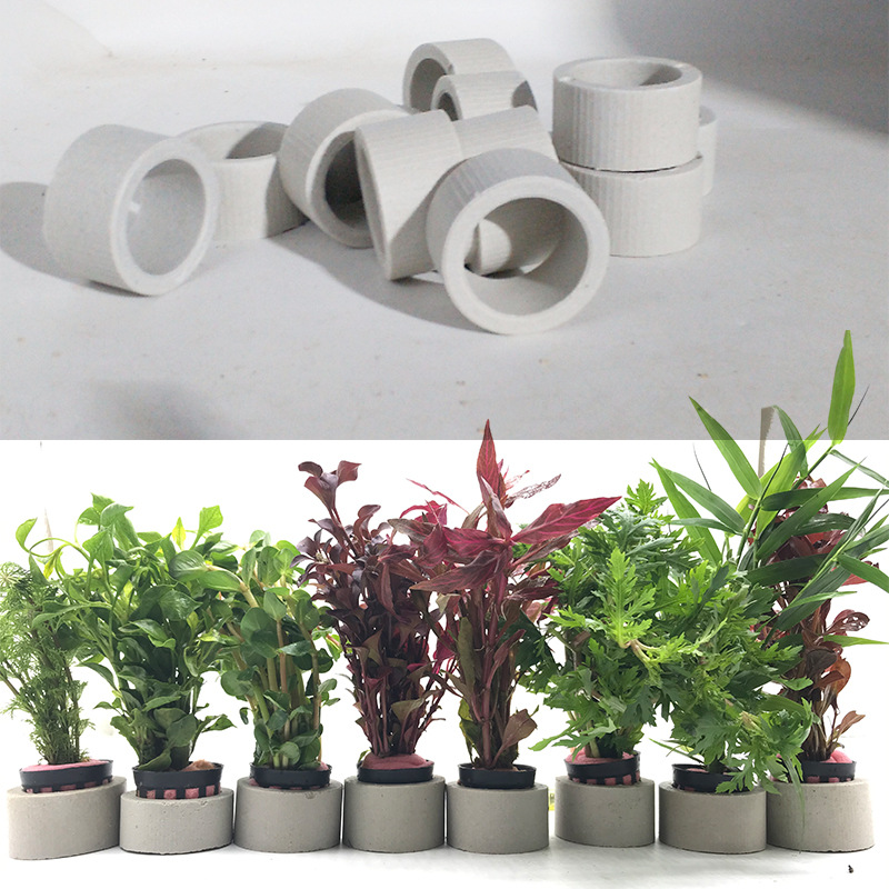 Aquarium Fish Pot - แหวนเซรามิกตกแต่งตู้ปลา, หม้อใส่พืชน้ำถังปลา, พืชน้ำลายจุด, ถ้วยปลูกกระถาง, อุปกรณ์ตกแต่งตู้ปลา