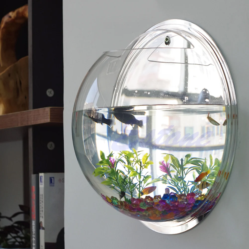 Aquarium Fish Pot - หม้อแขวนผนัง Mount Bubble Aquarium ชามถังปลา Aquarium