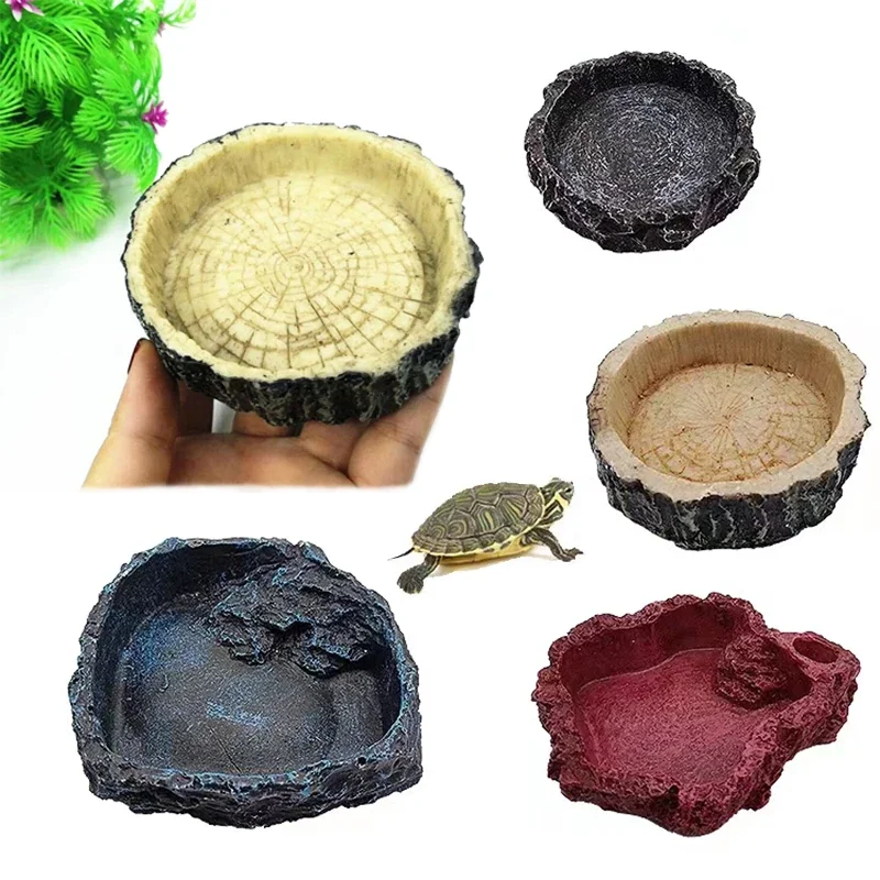 Aquarium Fish Pot - สัตว์เลี้ยงสัตว์เลื้อยคลาน Feeder ชามเรซิ่น Aquarium อ่างล้างหน้าอาหารหม้อน้ําสัตว์เลื้อยคลานเต่าเต่าแมงป่อง Lizard