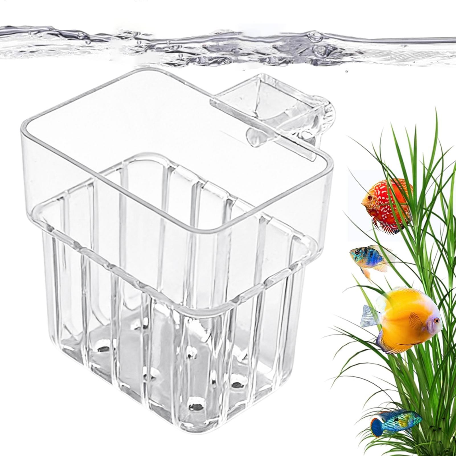 Aquarium Fish Pot - กระถางแขวนใสสำหรับตู้ปลา ที่แขวนต้นไม้น้ำ ตัวยึดต้นไม้น้ำ ติดตั้งง่ายและมั่นคงสำหรับตู้ปลา