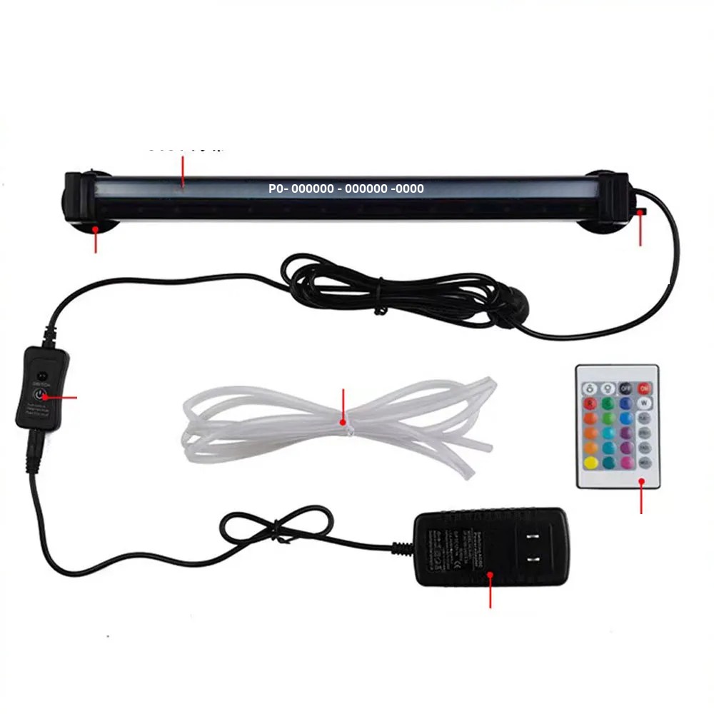Aquarium Fish Colour - พิพิธภัณฑ์สัตว์น้ําตู้ปลาใต้น้ํา Submersible Air Bubble เปลี่ยนสีไฟ LED