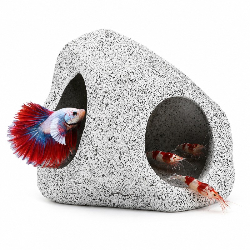 Aquarium Fish Cave - ถ้ำหินตกแต่งตู้ปลาเซรามิก สำหรับกุ้ง ปลานิล ปลากัด หินตกแต่งสำหรับเพาะพันธุ์และซ่อนตัว 2