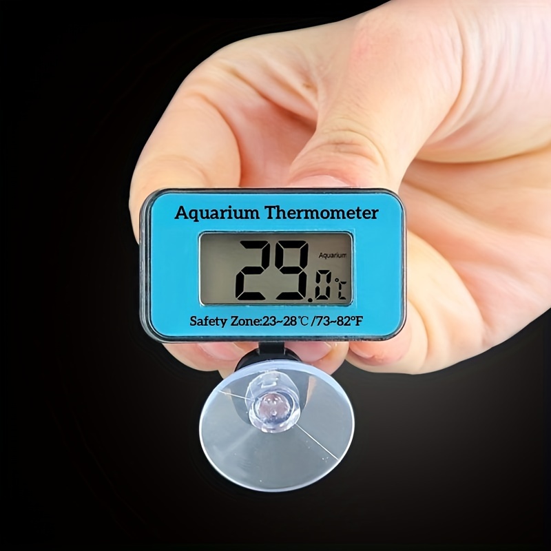 Aquarium Thermometer - เครื่องวัดอุณหภูมิในตู้ปลาแบบดิจิตอล LCD พร้อมหัววัดแบบดูดติดถ้วย วัดอุณหภูมิน้ำในตู้ปลาแบบอิเล็กทรอนิกส์ กันน้ำ