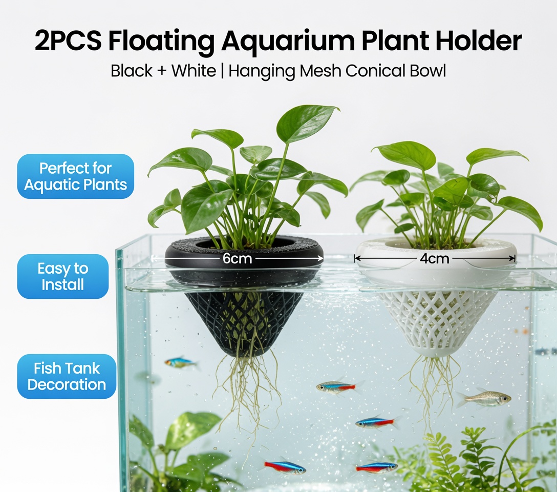 ที่วางต้นไม้ในตู้ปลาแบบลอยน้ำ  - Aquarium Fish Pot บทวิจารณ์และราคา