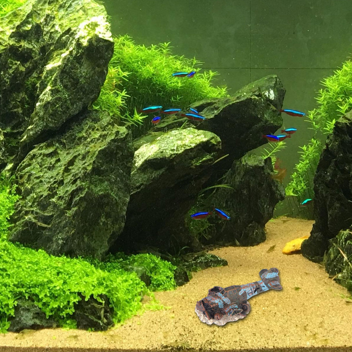 ของตกแต่งตู้ปลาขนาดเล็กทำจากเร - Aquarium Fish Unique บทวิจารณ์และราคา