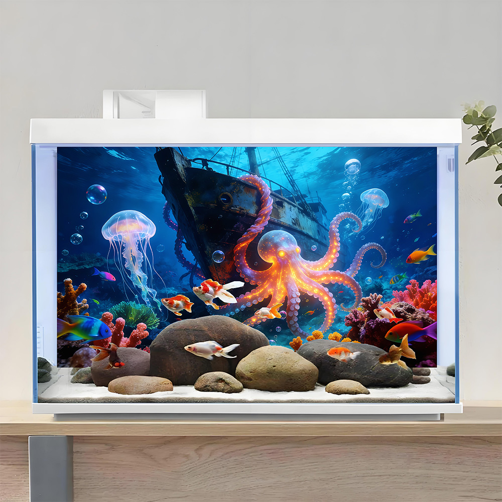 สติกเกอร์ติดพื้นหลังตู้ปลา ลาย - Aquarium Fish Paradise บทวิจารณ์และราคา
