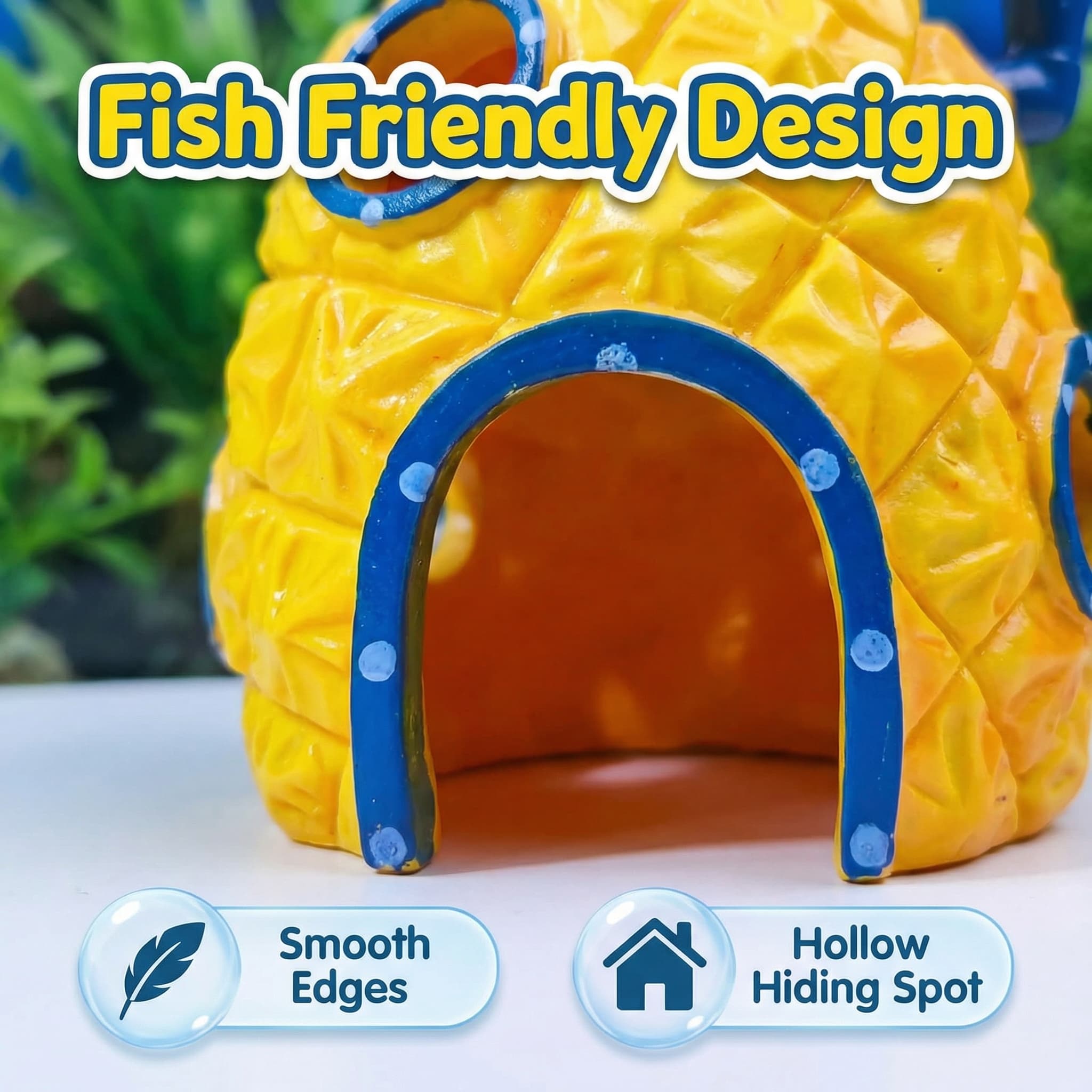 ของตกแต่งตู้ปลาทรงบ้านสับปะรด， - Aquarium Fish Cave บทวิจารณ์และราคา
