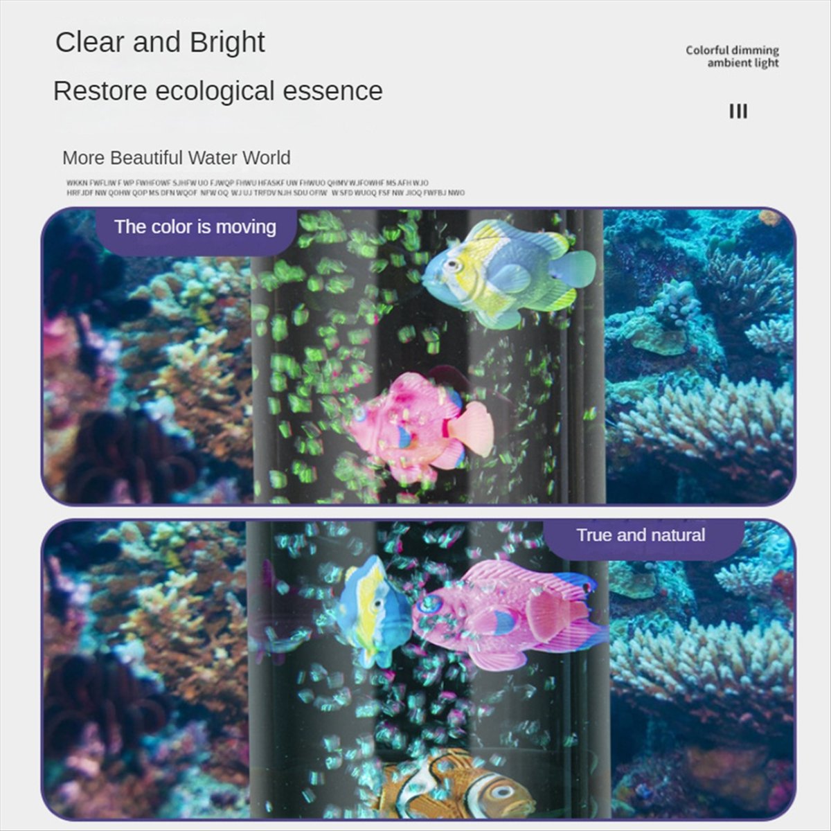 โคมไฟปลา A99Z มินิ RGB แบบฟองอ - Aquarium Fish Colour บทวิจารณ์และราคา